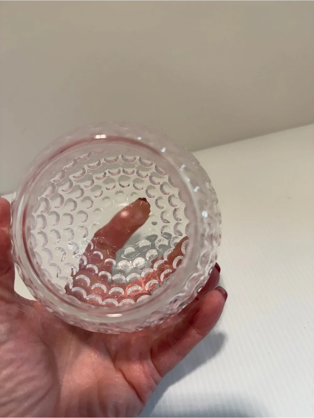 Vintage Clear Golf Ball Glass Votive Candle Holder / Fairy Lamp Shade